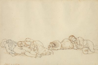 Fire sovende parisere av Christoffer Wilhelm Eckersberg