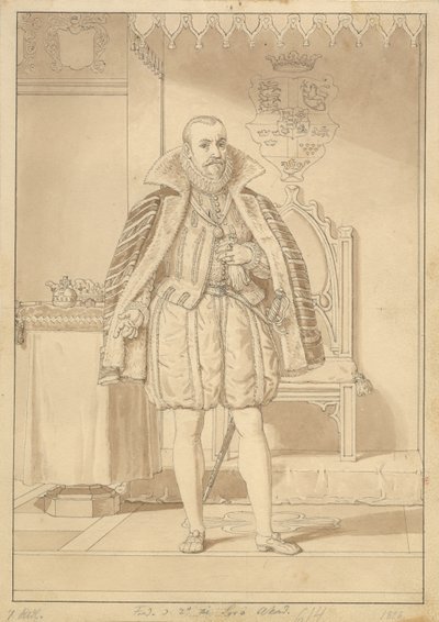 Frederik II i kroningsdrakt. av Christoffer Wilhelm Eckersberg