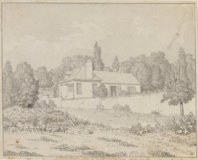 Jean Jacques Rousseaus hus i palasshagen i Ermenonville av Christoffer Wilhelm Eckersberg