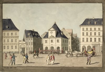 Kongens Nytorv med hovedvakten av Christoffer Wilhelm Eckersberg