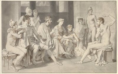 Odysseus forteller om livet sitt på Alkinoos av Christoffer Wilhelm Eckersberg