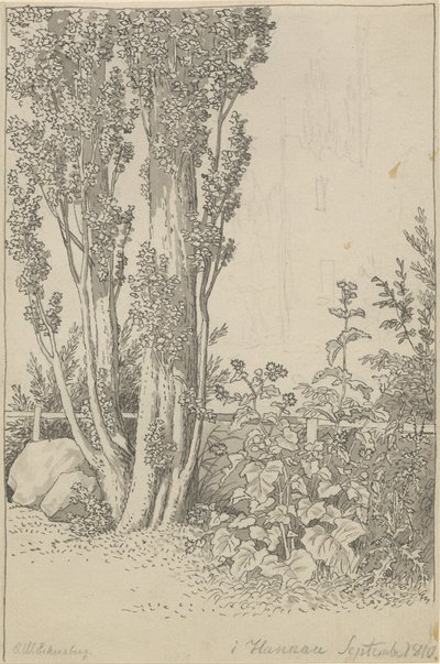 Popler og ville vekster ved Hanau av Christoffer Wilhelm Eckersberg