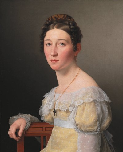 Portrett av Emilie Henriette Massmann, forlovet av Frederik Wilhelm Caspar von Benzon av Christoffer Wilhelm Eckersberg