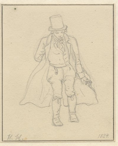Portrettmaler Hans Hansen, helfigur av Christoffer Wilhelm Eckersberg