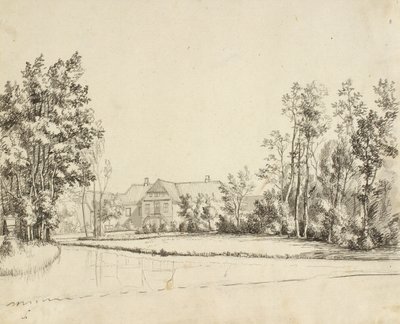 Sanderumgaard sett fra hagen av Christoffer Wilhelm Eckersberg