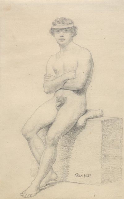 Sittende herremodell. av Christoffer Wilhelm Eckersberg