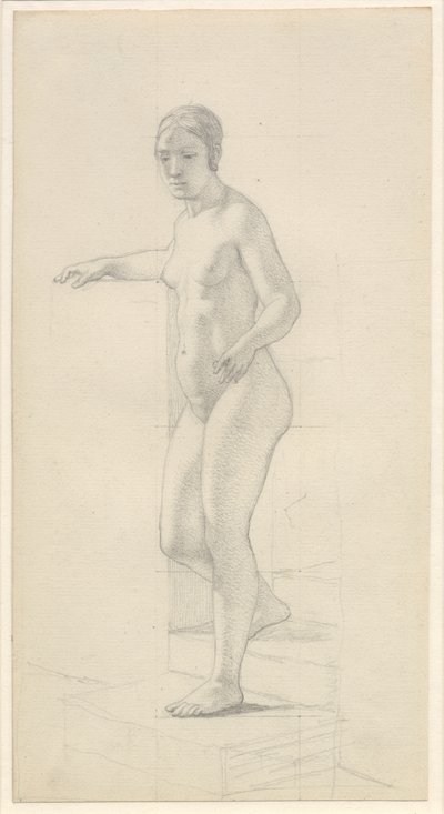 Stående kvinnelig modell av Christoffer Wilhelm Eckersberg