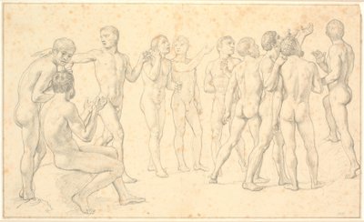 Studie av en gruppe nakne menn av Christoffer Wilhelm Eckersberg