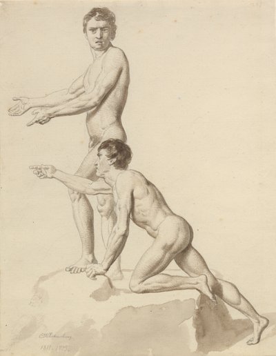 To israelitter på en steinblokk av Christoffer Wilhelm Eckersberg