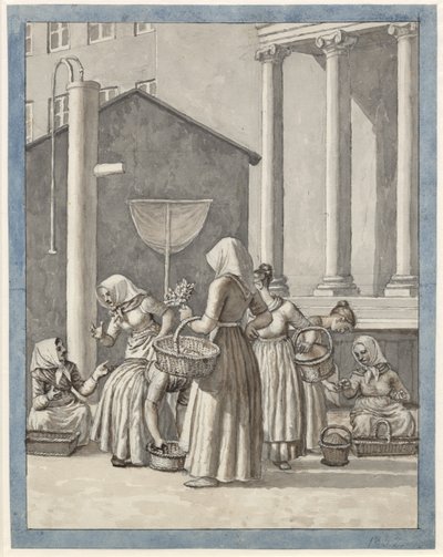 Torvekoner i København av Christoffer Wilhelm Eckersberg
