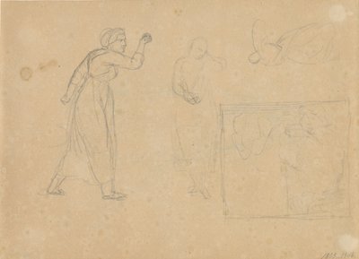 Utkast til en fallen jentes historie, ark 1 av Christoffer Wilhelm Eckersberg
