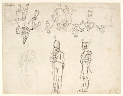 Utkast til en rekke figurer i en skildring av Københavns bombardement av Christoffer Wilhelm Eckersberg