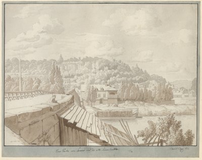 Utsikt fra Sevres over den gamle Seinebroen med parken i Saint Cloud i bakgrunnen av Christoffer Wilhelm Eckersberg