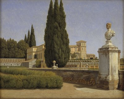 Utsikt over hagene til Villa Albani. Roma av Christoffer Wilhelm Eckersberg