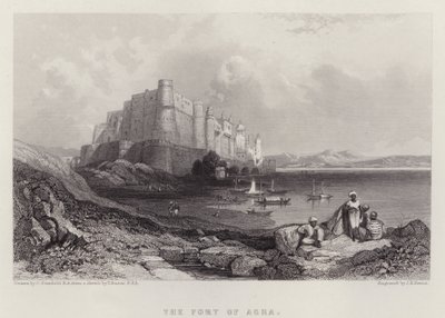 Fortet i Agra (farge litho) av C. (after) Stanfield