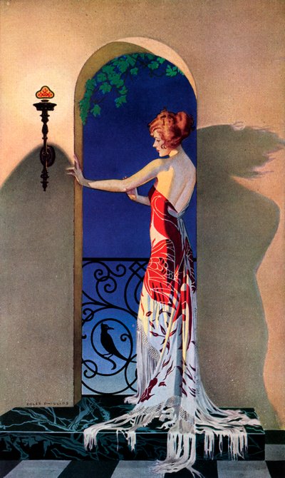 Fasjonabel kvinne fra 1920-tallet i Spania, ca. 1925 (skjermtrykk) av C. Coles Phillips