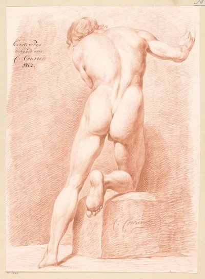 Stående naken mann, sett bakfra (1. premie 1802) av C. Courier