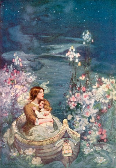 The Beautiful Land of Nod (farge litho) av C. Dudley (after) Tennant