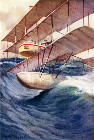En fremtidens luftforing (farge litho) av C. Dudley Tennant