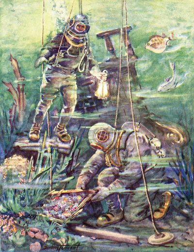 I undersjøiske verden (farge litho) av C. Dudley Tennant