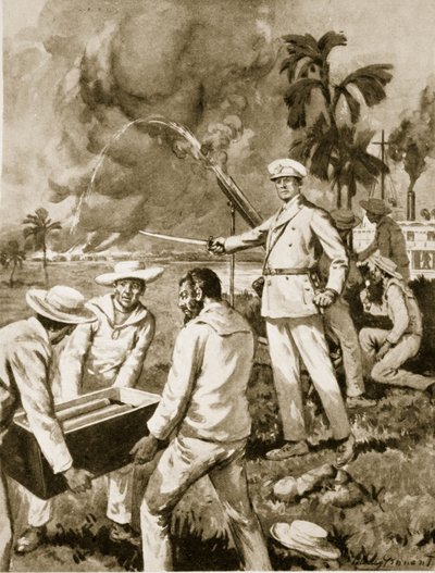 Rakettavdelingen ved Atbara (litho) av C. Dudley Tennant