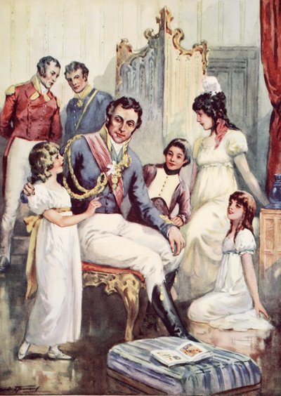Wellington på tampen av Waterloo (farge litho) av C. Dudley Tennant