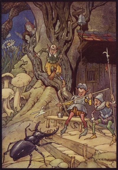 Den uvelkomne besøkende (farge litho) av C. E. B. Bernard