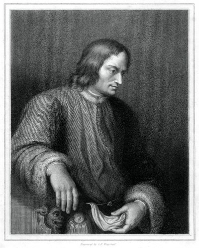 Lorenzo de Medici , italiensk statsmann og hersker av den florentinske republikken, 1833. av C. E. Wagstaff