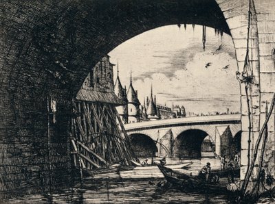 Buen til Pont Notre-Dame, 1915 av C. H. Meryon