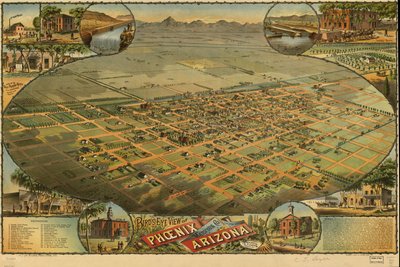 Fugleperspektiv av Phoenix, Maricopa Co., Arizona. av C. J.; Byrnes Dyer