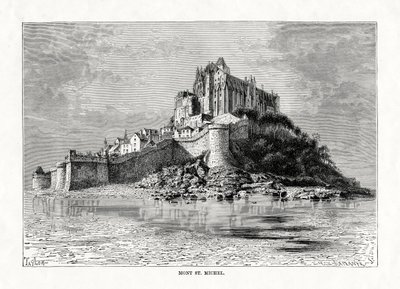 Mont-Saint-Michel, Normandie, Frankrike, 1879 av C. Laplante