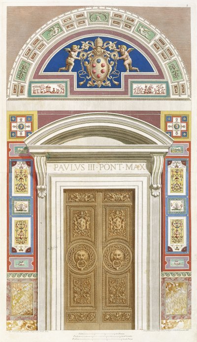 Døråpning til Raphael Loggia ved Vatikanet, 1772 av C. Savorelli