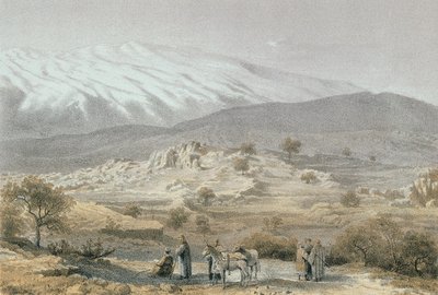 Hermonfjellet. Etsning av Schacher - Steinkopk J.F. Editore av C. Schacher