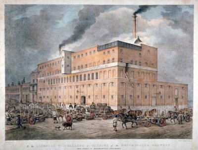 Westminster Ale og Porter Brewery på Horseferry Road, London, c1840. av C Warren