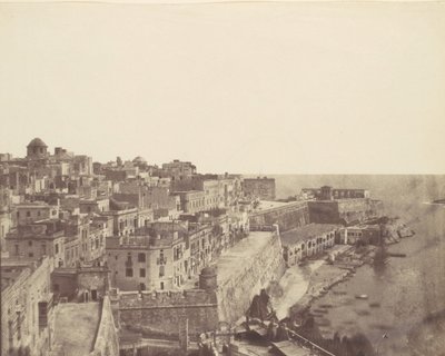 Havnen i Valletta, Malta, 1850-tallet. av Calvert Jones
