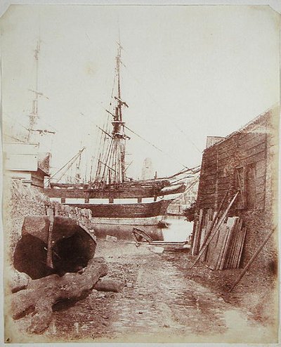 River and Quay Scene ca. 1846 (fotogravyr) av Calvert Richard Jones