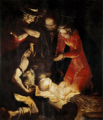 Hyrdenes tilbedelse, 1550. av Cambiaso