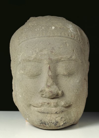 Buddha-hode med lukkede øyne, Angkor av Cambodian School