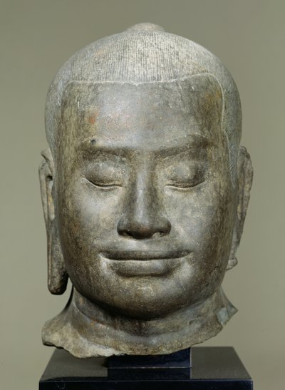 Overhode for kong Jayavarman VII (r.1181-c.1220) (bronse) av Cambodian School
