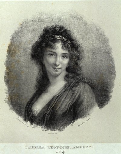 Portrett av Isabella Teotochi Albrizzi (litho) av Camilla Guiscardi
