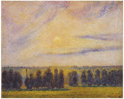 Solnedgang på Eragny av Camille Jacob Pissarro