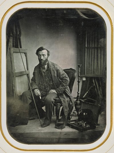 Selvportrett i malerstudio, ca. 1843. av Camille Dolard