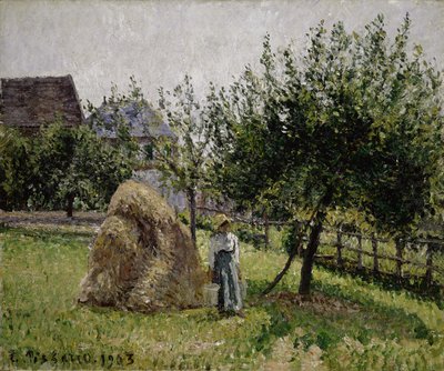 Epletrær i Eragny, Sunny Morning, 1903 av Camille Jacob Pissarro