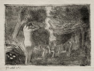 Bader og gjess, 1895. av Camille Jacob Pissarro