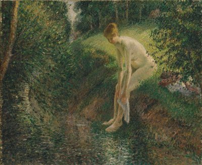 Badende i skogen, 1895 av Camille Jacob Pissarro