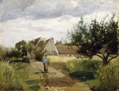 Inngangen til en landsby, ca. 1863 av Camille Jacob Pissarro
