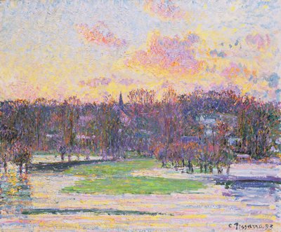 Oversvømmet solnedgang av Camille Jacob Pissarro