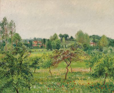 juni, regnvær, Eragny; Juni, regnvær, Eragny, 1898 av Camille Jacob Pissarro