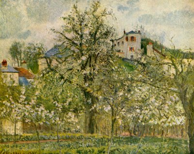 Kjøkken-hage med blomstrende frukttrær, 1877, 1939. av Camille Jacob Pissarro