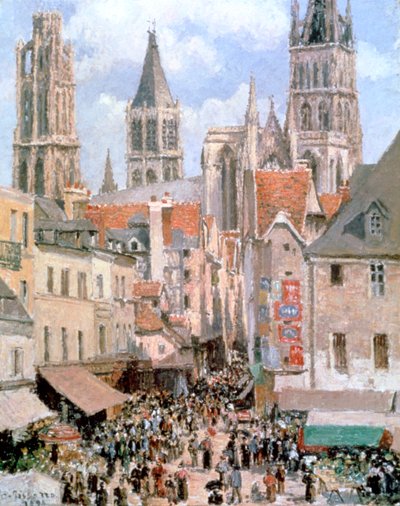 Levine og Walk Rouen, 1898 av Camille Jacob Pissarro
